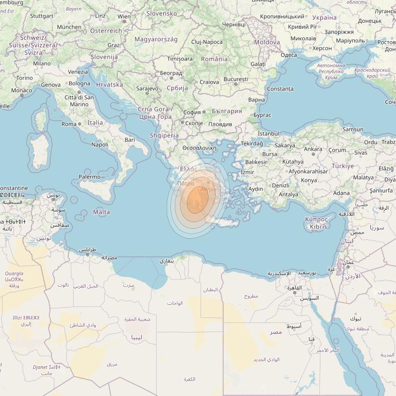 Eutelsat KA-SAT 9A at 9° E downlink Ka-band Spot 26 (GW2) beam coverage map