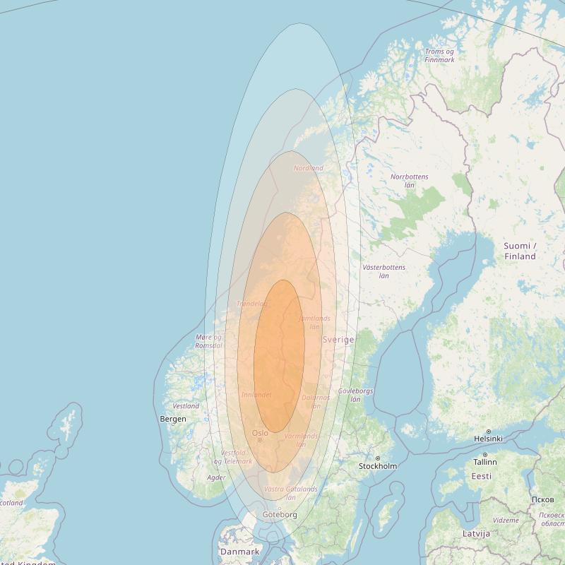 Eutelsat KA-SAT 9A at 9° E downlink Ka-band Spot 65 (GW4) beam coverage map