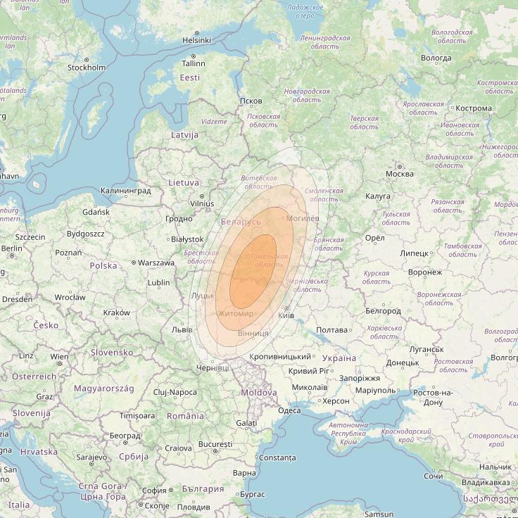 Eutelsat KA-SAT 9A at 9° E downlink Ka-band Spot 69 (GW8) beam coverage map